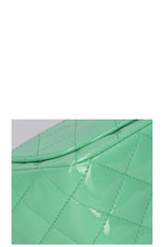 CHANEL Mini Square Flap Bag Patent Leather Mint