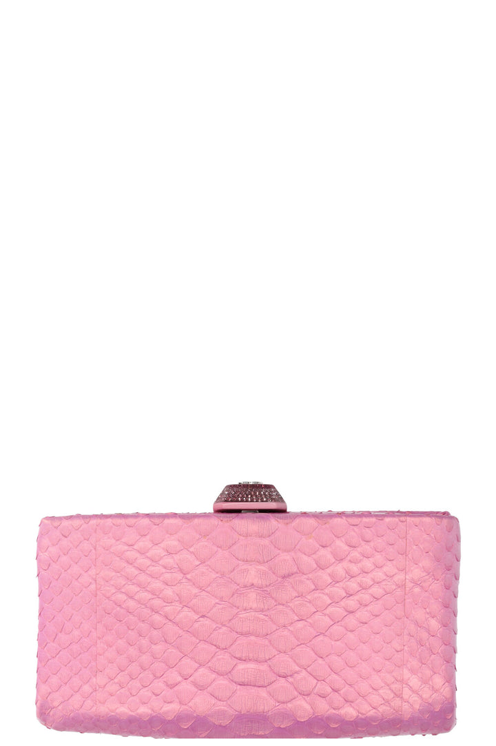 CHANEL Python Clutch Pink