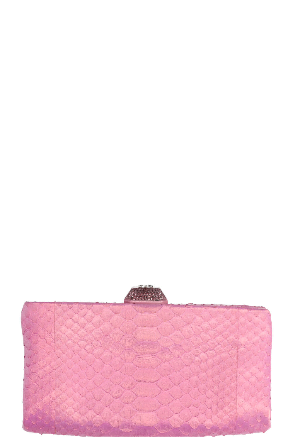 CHANEL Python Clutch Pink