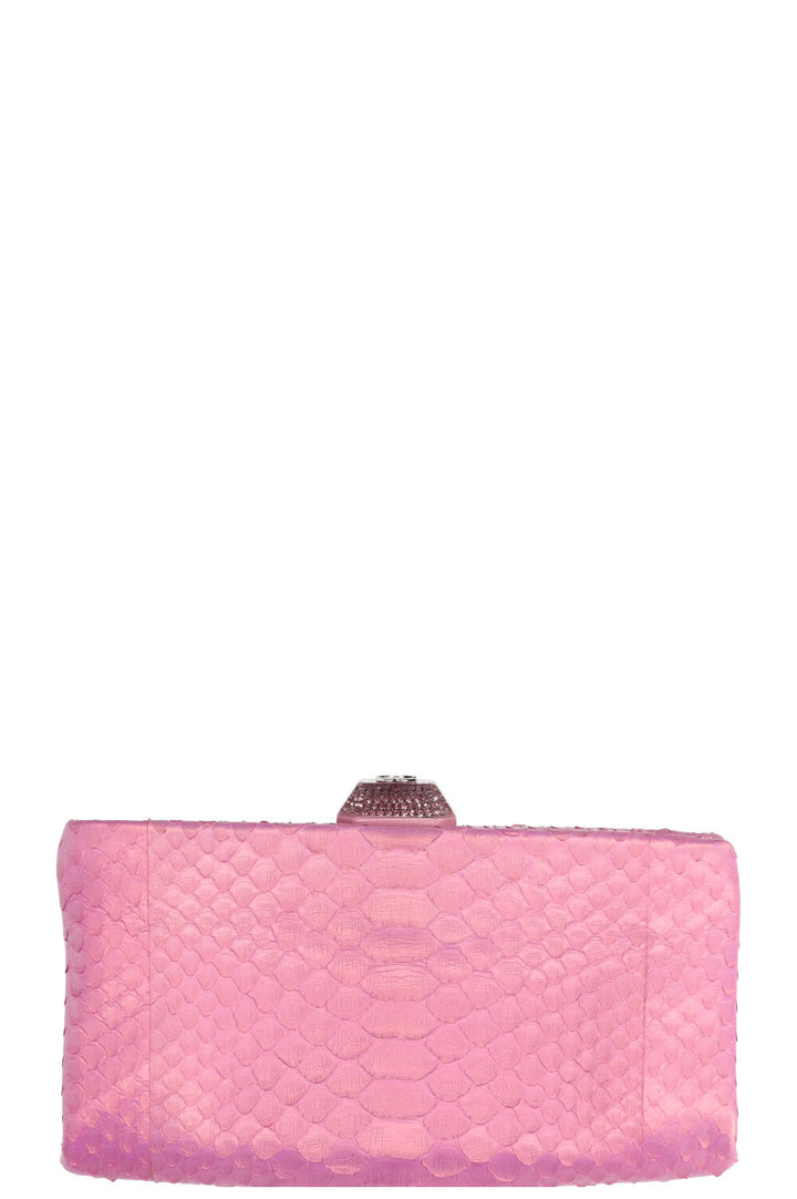 CHANEL Python Clutch Pink