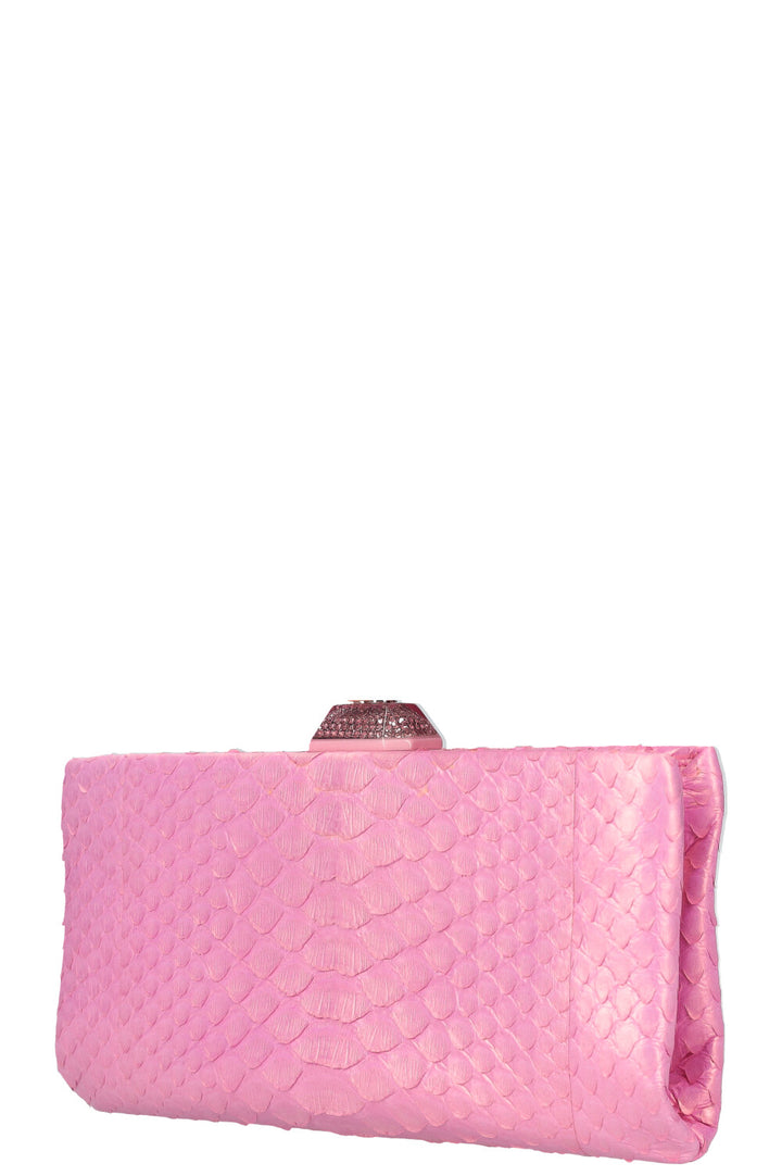 CHANEL Python Clutch Pink