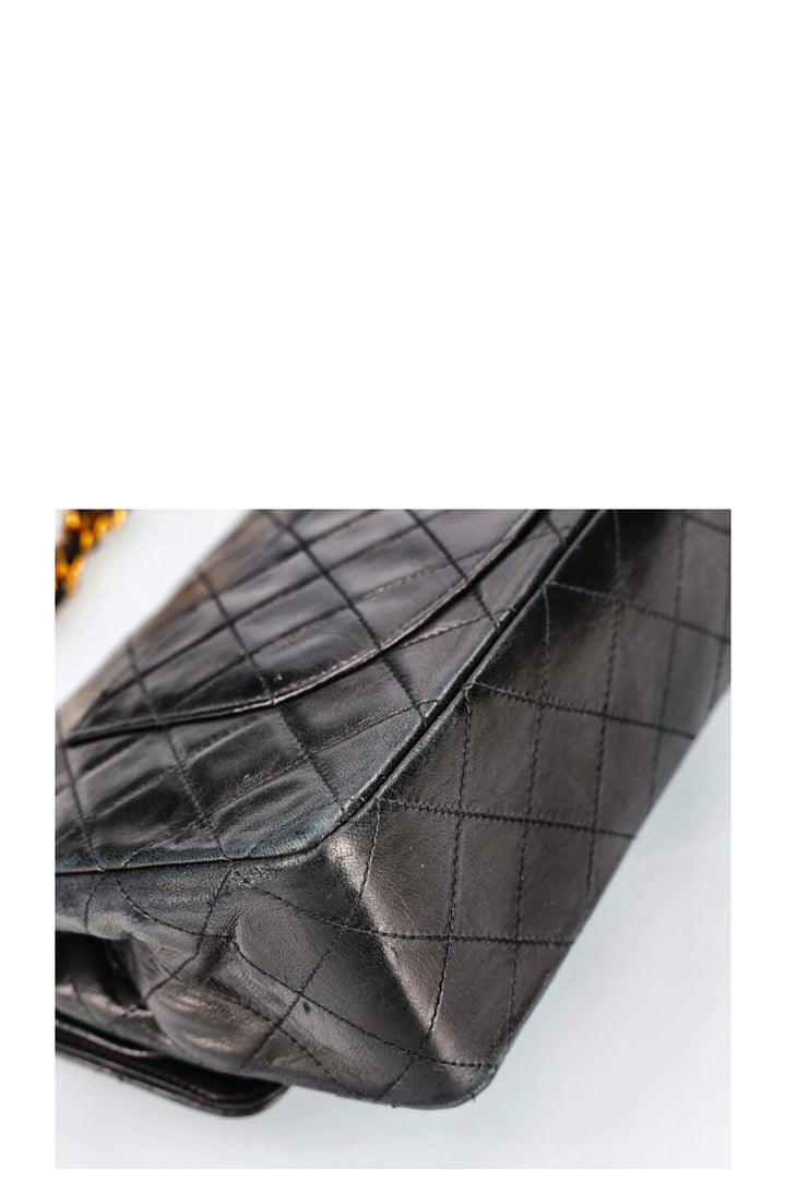 CHANEL Vintage Sac à Double Rabat Noir 1986-1989