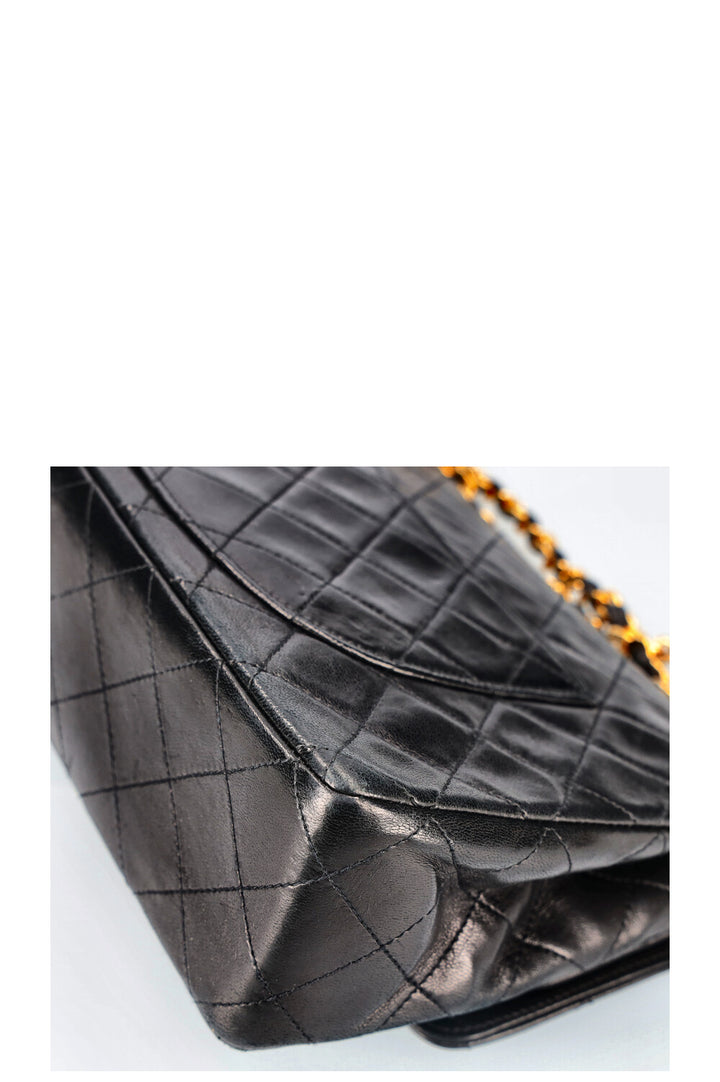 CHANEL Vintage Sac à Double Rabat Noir 1986-1989
