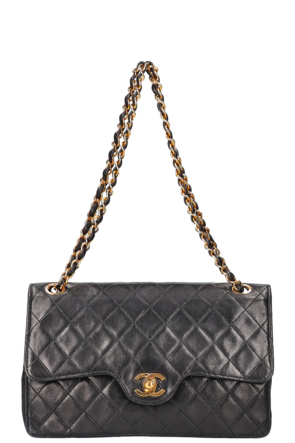 CHANEL Vintage Double Flap Bag Black