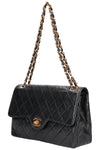 CHANEL Vintage Double Flap Bag Black 1986-1989