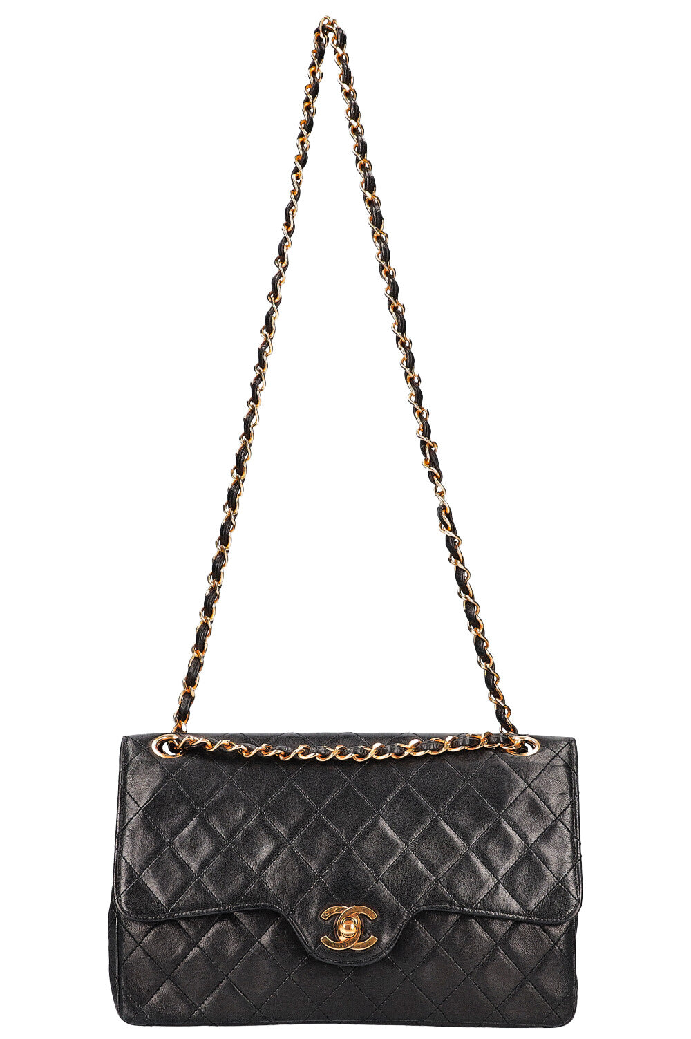 CHANEL Vintage Sac à Double Rabat Noir 1986-1989