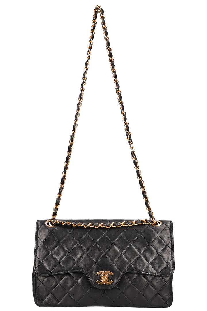 CHANEL Vintage Sac à Double Rabat Noir 1986-1989