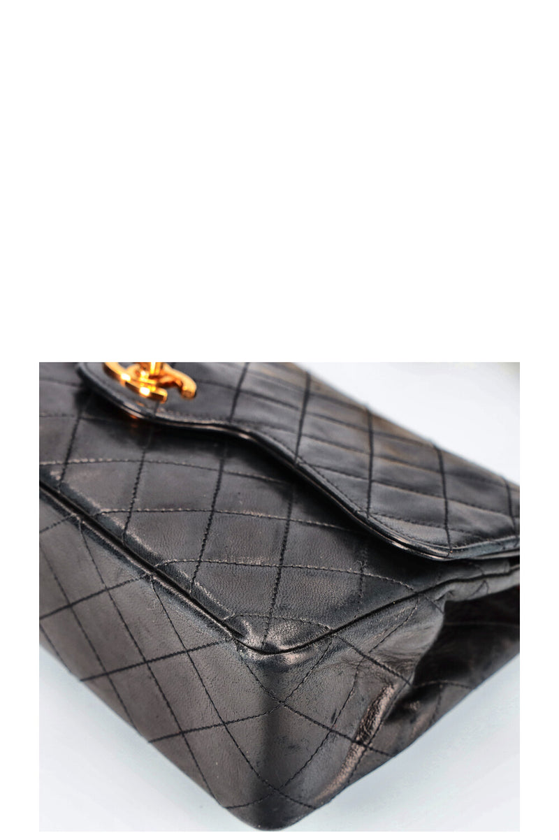 CHANEL Vintage Double Flap Bag Black 1986-1989