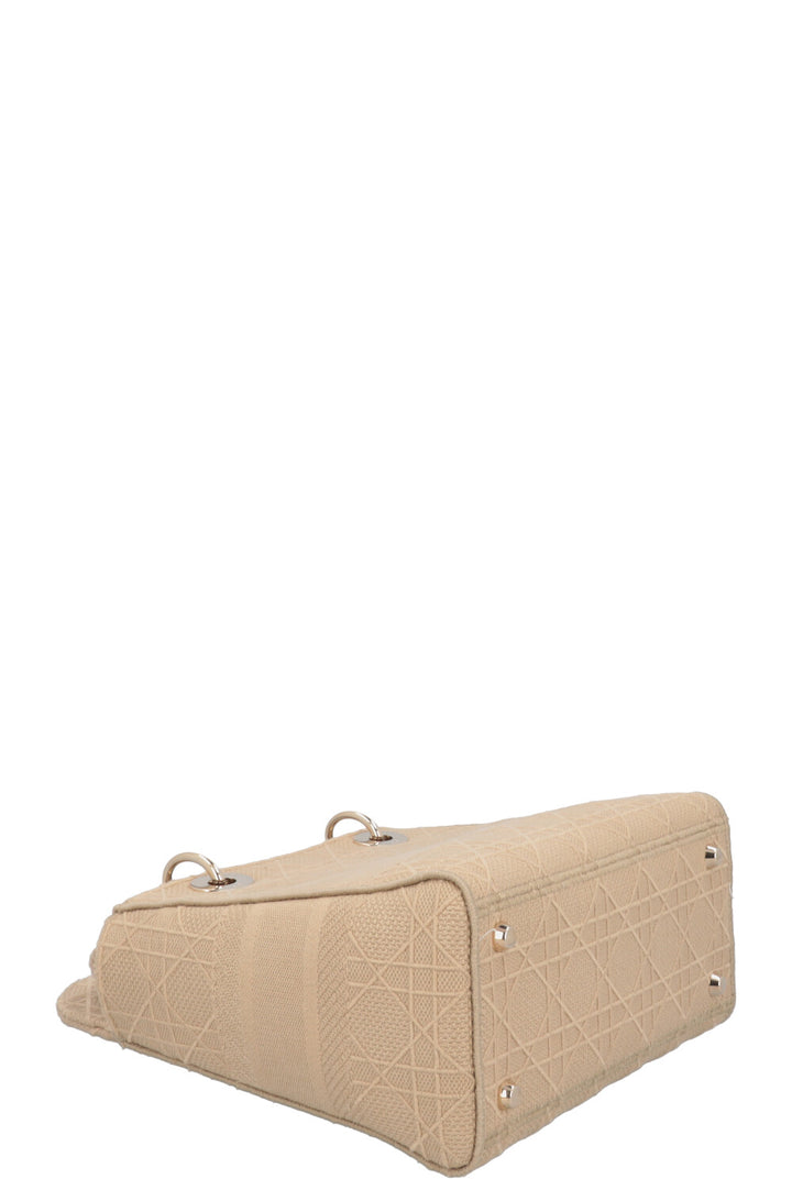 CHRISTIAN DIOR Lady Dior D-Lite Cannage Toile Sable