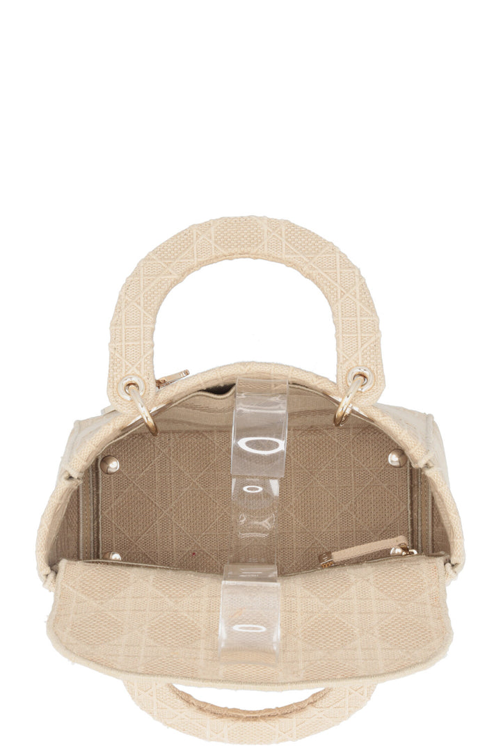 CHRISTIAN DIOR Lady Dior D-Lite Cannage Toile Sable