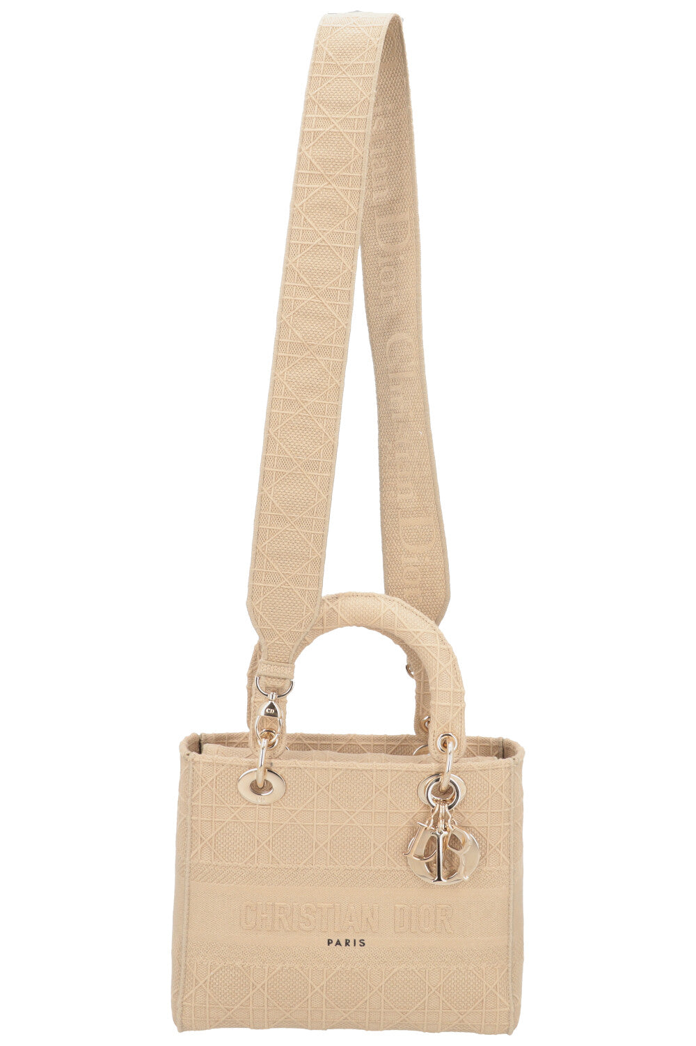 CHRISTIAN DIOR Lady Dior D-Lite Cannage Toile Sable
