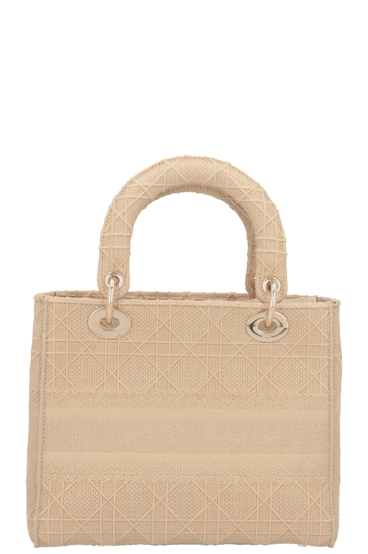CHRISTIAN DIOR Lady Dior D-Lite Cannage Toile Sable
