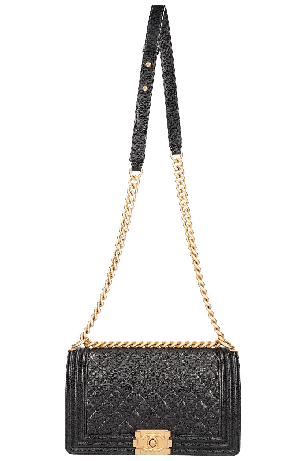 CHANEL Boy Bag Medium Caviar Black