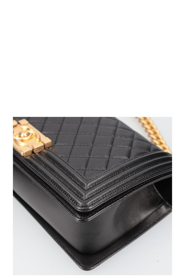 CHANEL Boy Bag Medium Caviar Black