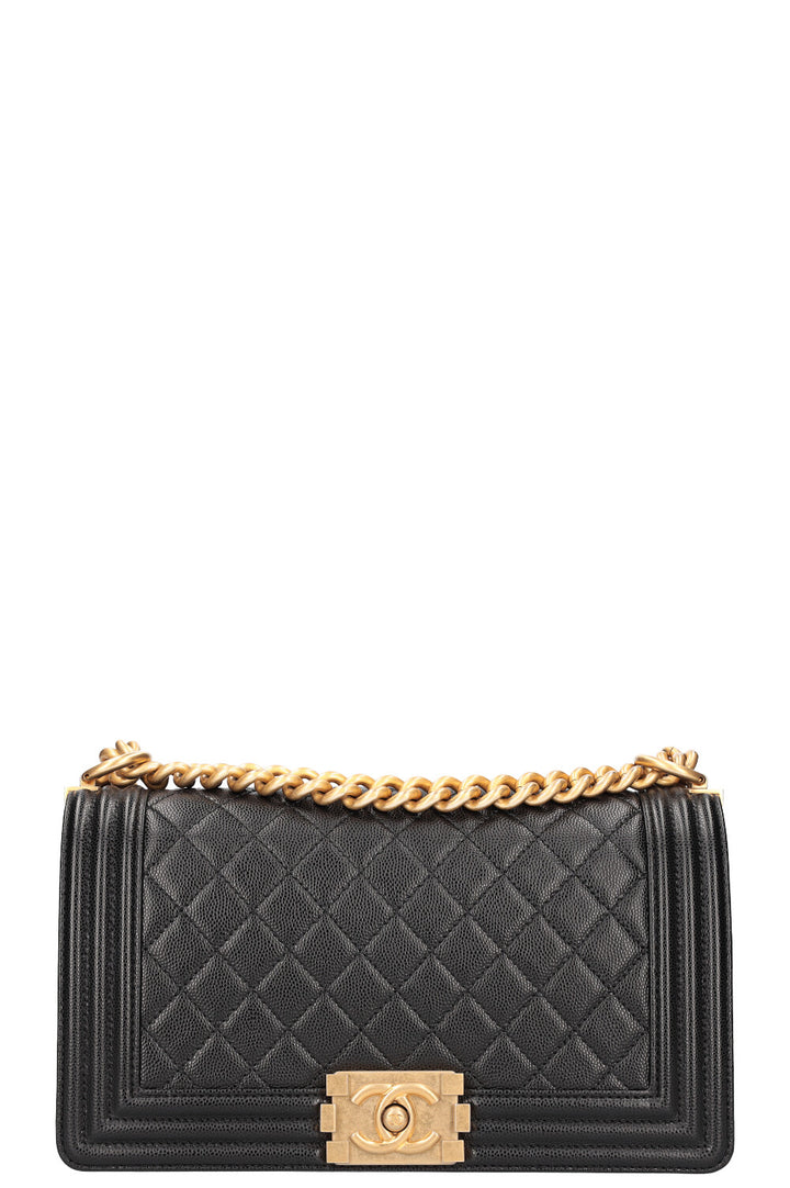 CHANEL Boy Bag Medium Caviar Black