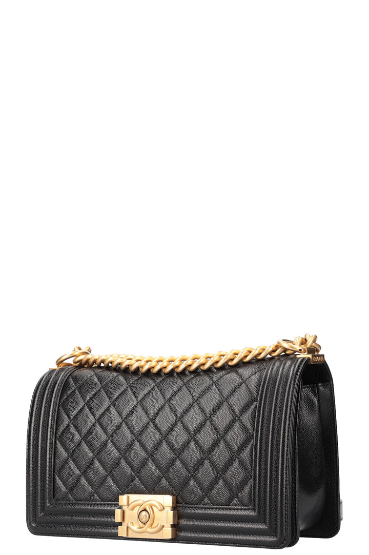 CHANEL Boy Bag Medium Caviar Black