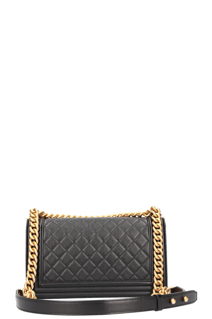 CHANEL Boy Bag Medium Caviar Black