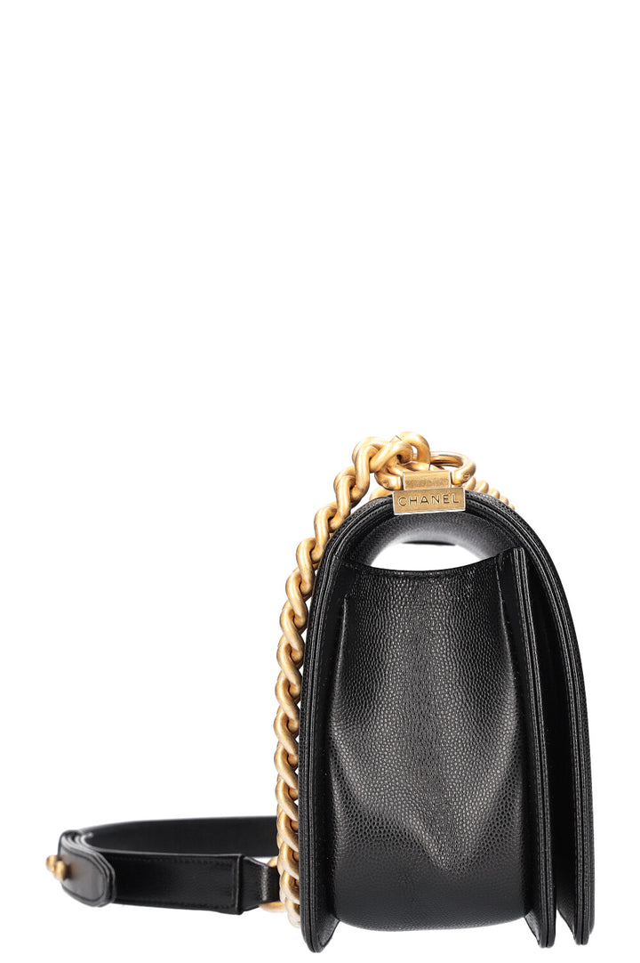 CHANEL Boy Bag Medium Caviar Black