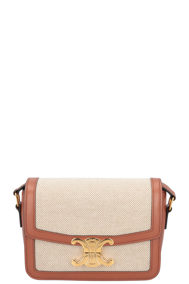 CELINE Teen Triomphe Crossbody Bag Raffia Leather