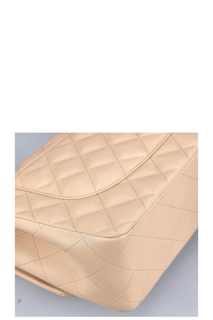 CHANEL Large Double Flap Bag Beige