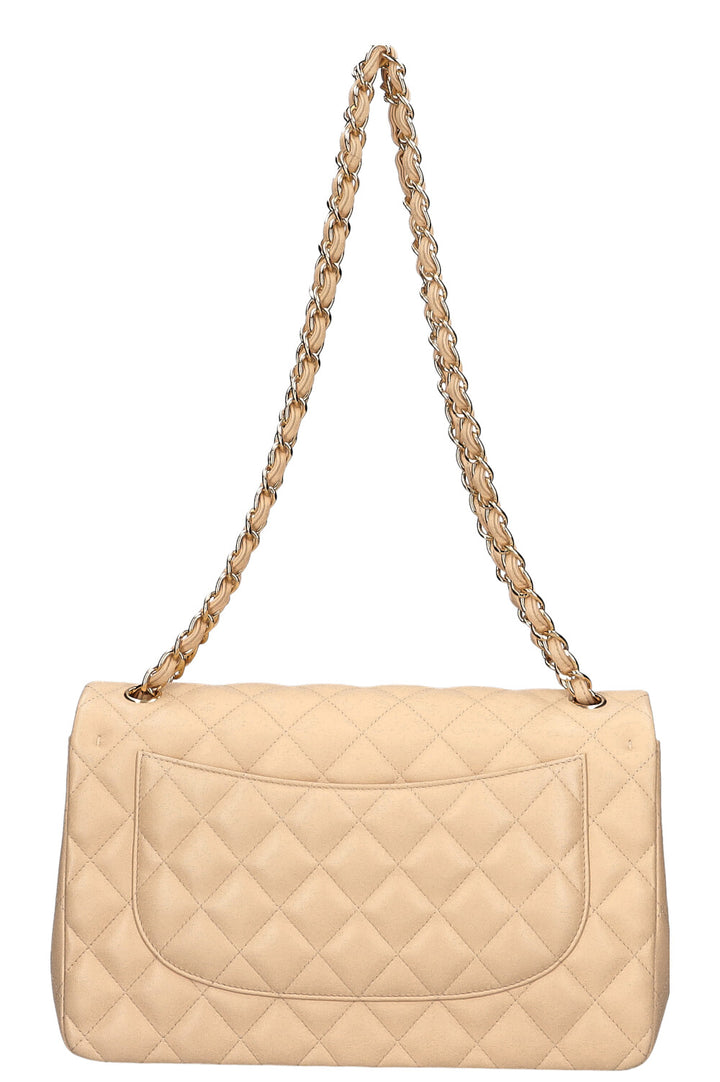 CHANEL Large Double Flap Bag Beige