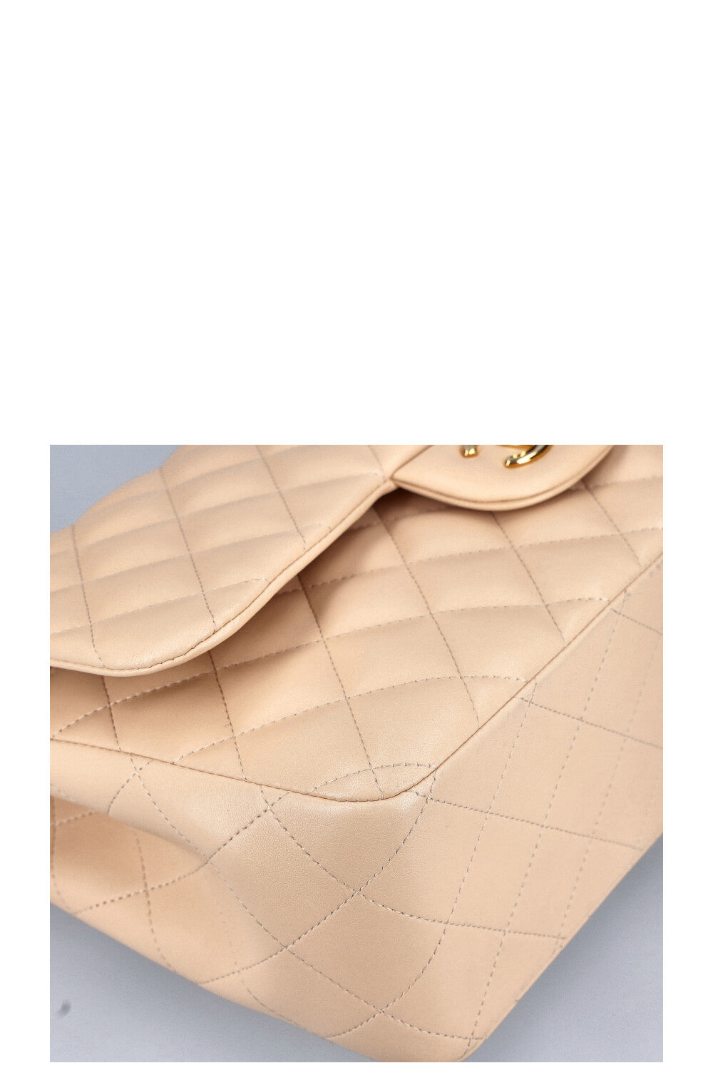 CHANEL Large Double Flap Bag Beige