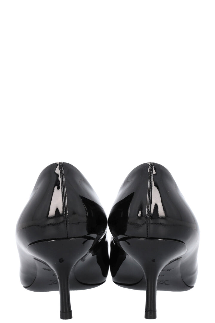 LOUIS VUITTON Crystal Toe Heels Black Patent