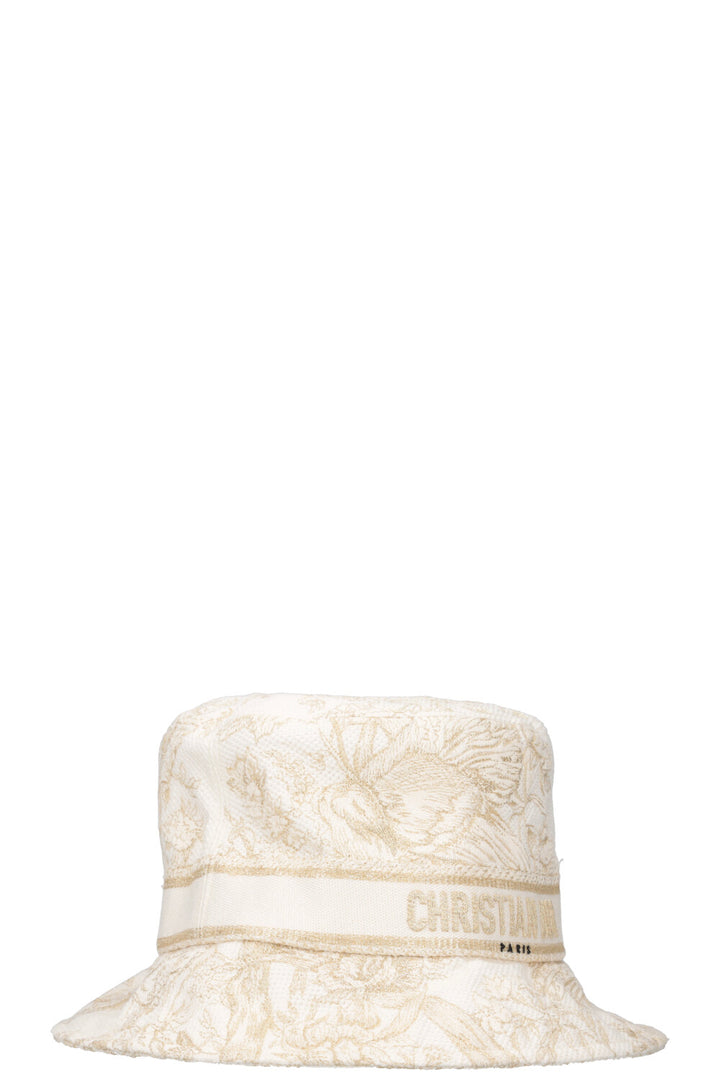 CHRISTIAN DIOR D-Bobby Bucket Hat Gold White