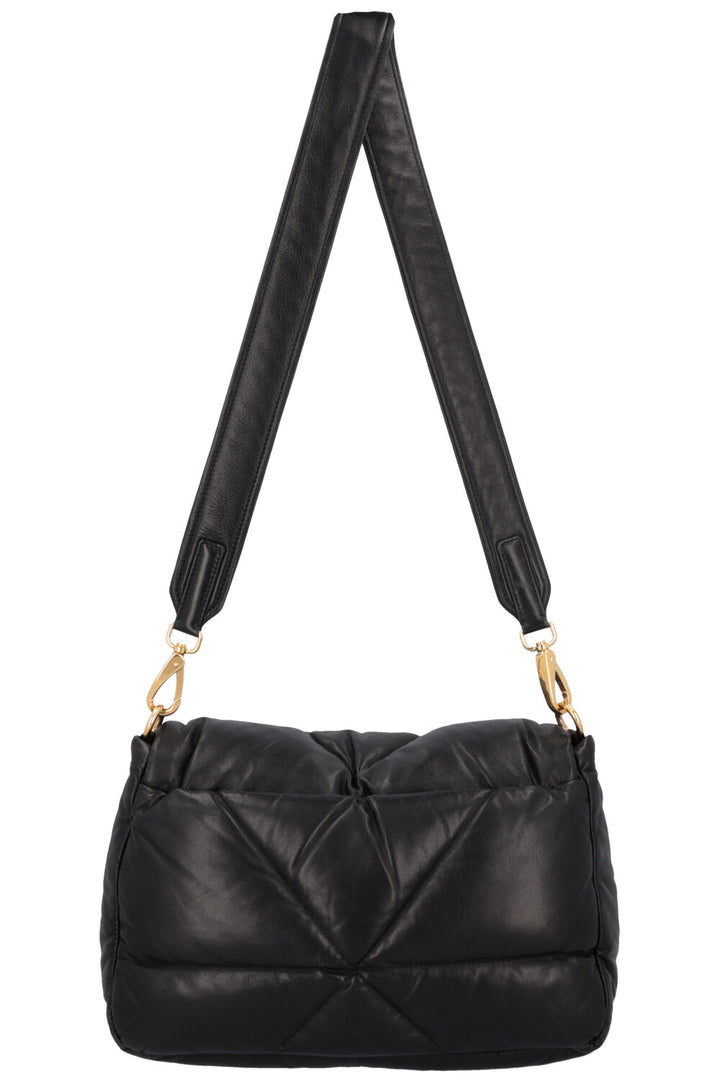 PRADA Quilted Crossbody Bag Leather Black