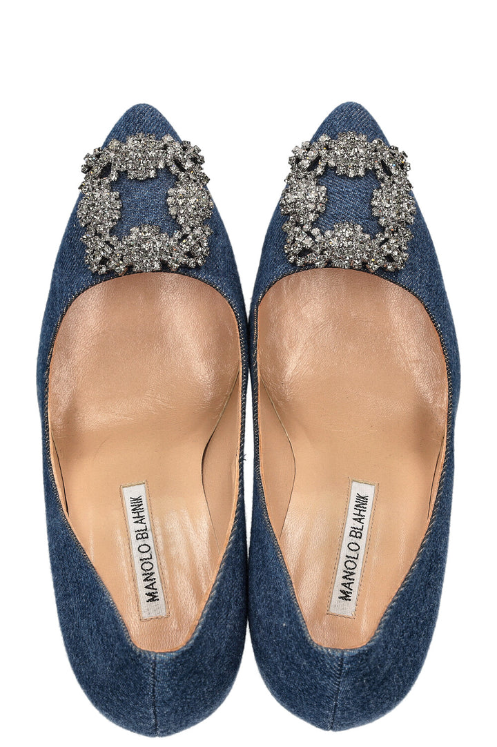 MANOLO BLAHNIK Hangisi Heels Denim