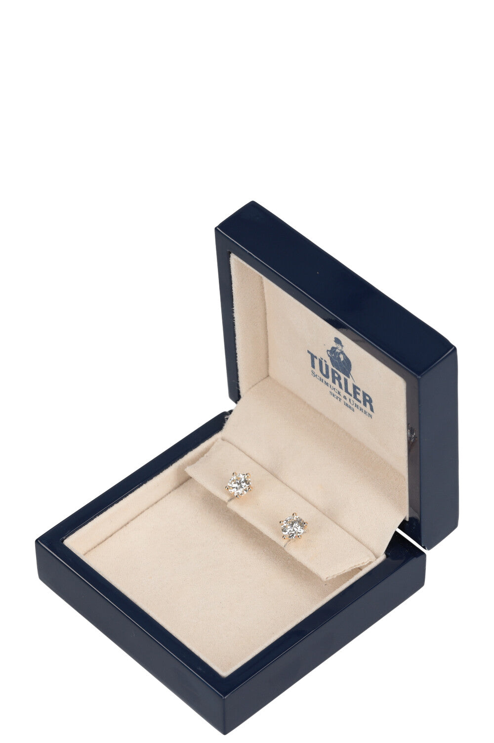 TÜRLER Solitaire Diamond Earrings Gold