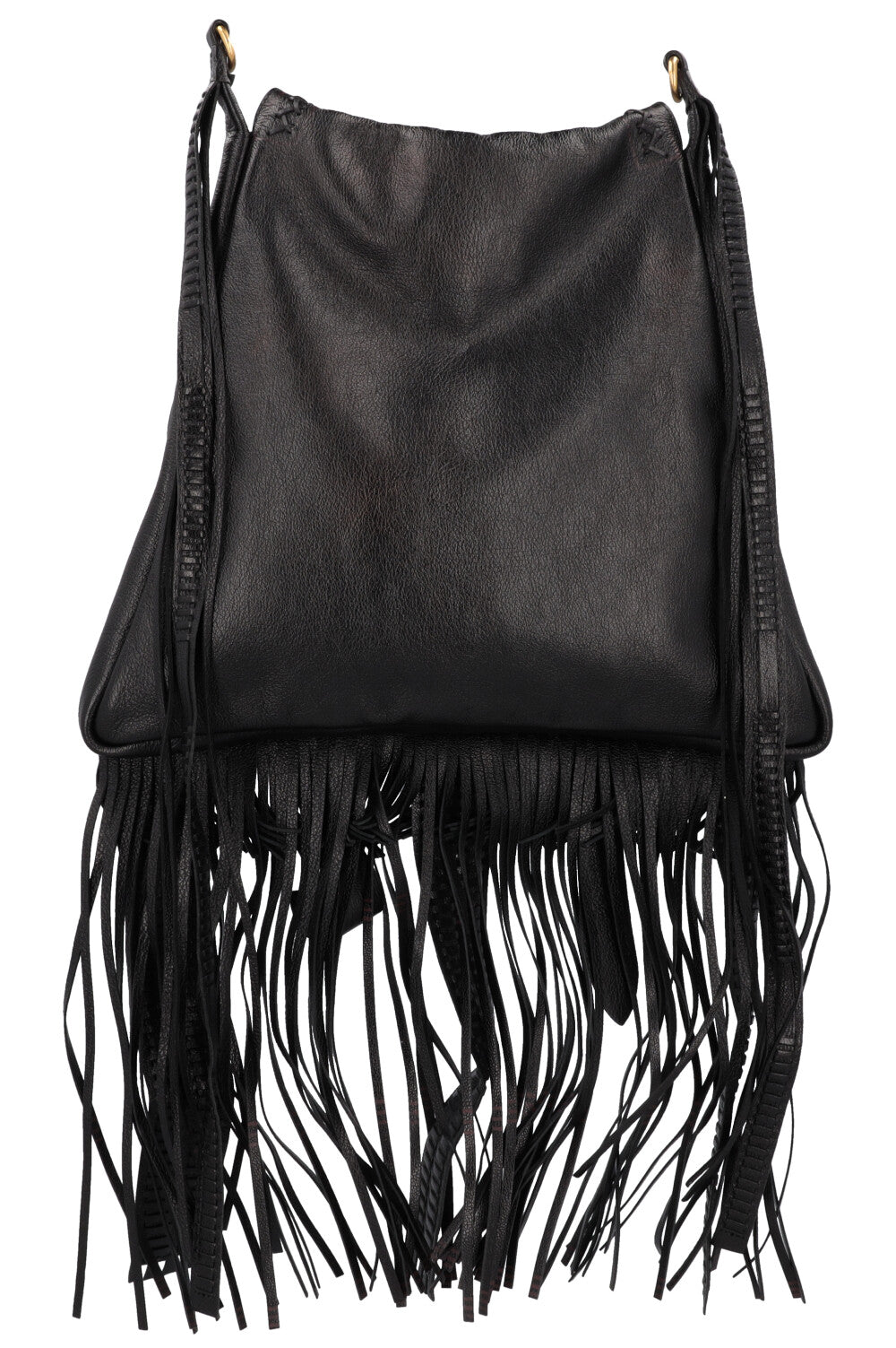 CHRISTIAN DIOR Niki De Saint Phalle Fringed Hobo Bag Leather Black