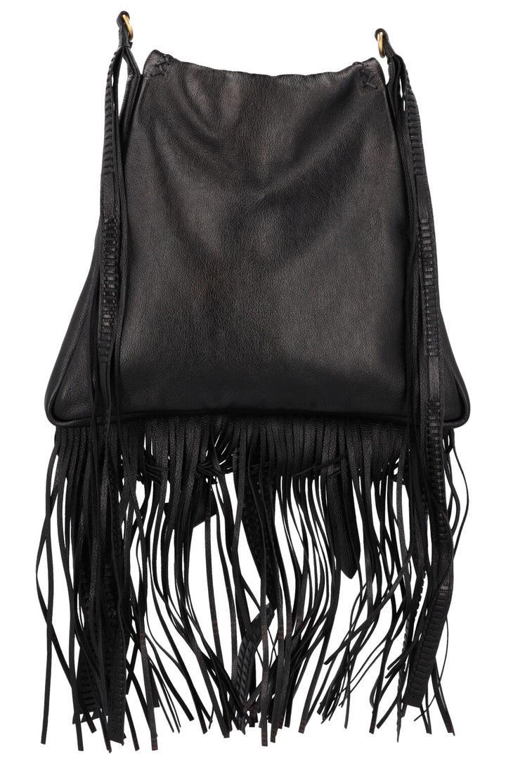 CHRISTIAN DIOR Niki De Saint Phalle Fringed Hobo Bag Leather Black