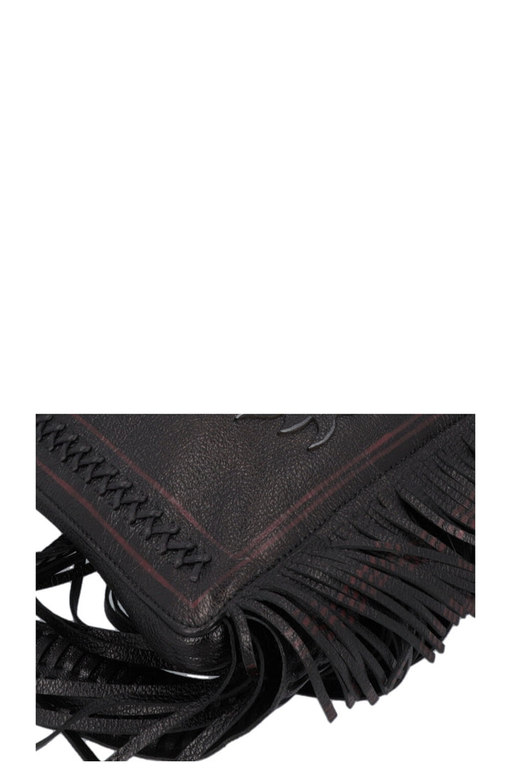 CHRISTIAN DIOR Niki De Saint Phalle Fringed Hobo Bag Leather Black