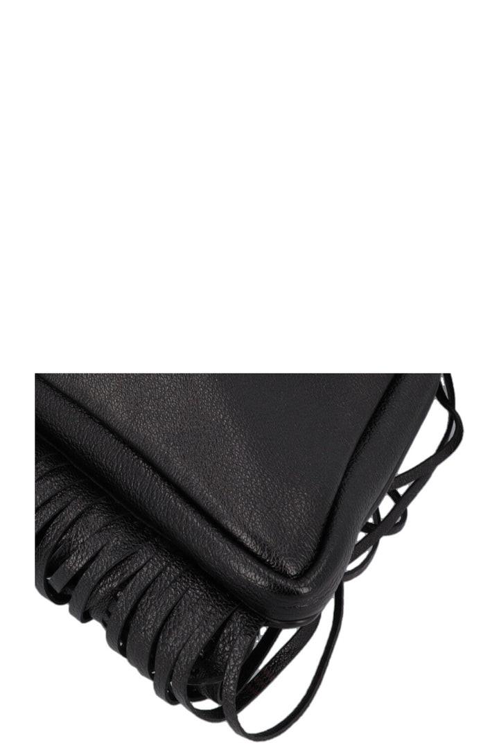 CHRISTIAN DIOR Niki De Saint Phalle Fringed Hobo Bag Leather Black