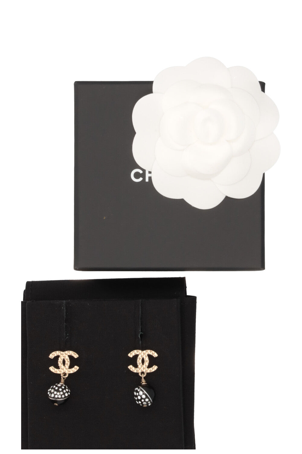 CHANEL CC Crystal Ball Earrings A18