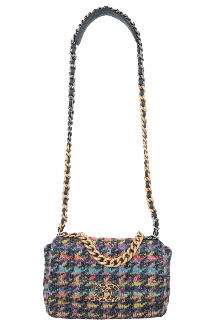 CHANEL Small 19 Knit Crossbody Bag Multicolor