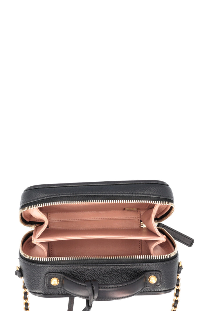CHANEL Small Filigree Crossbody Bag Caviar Black