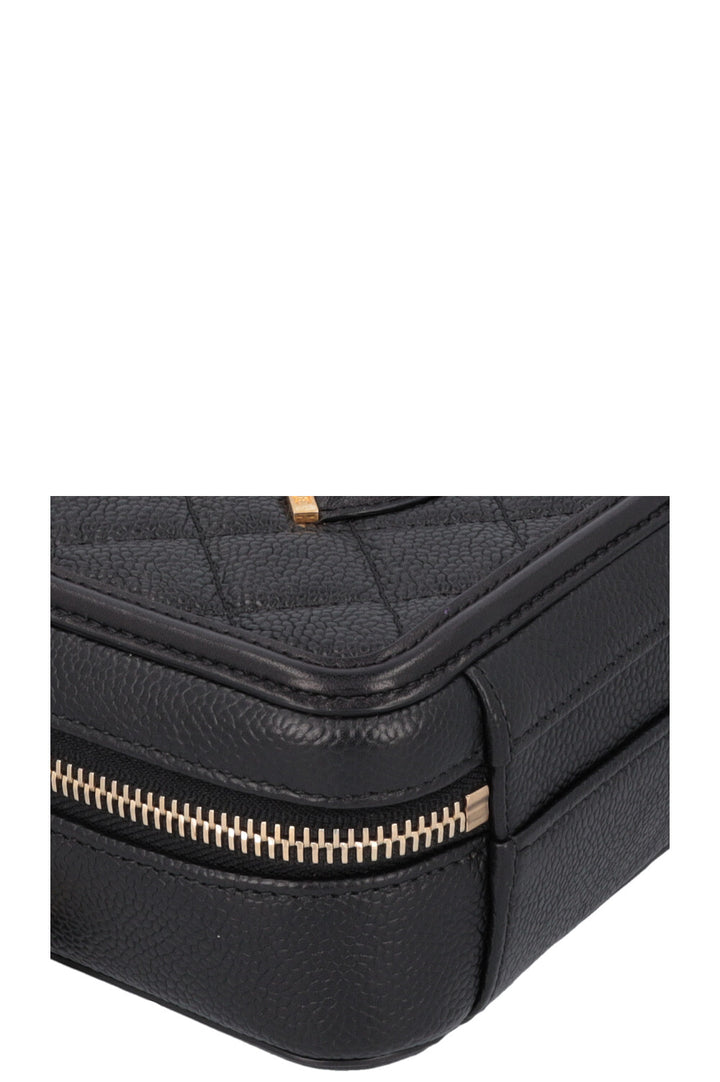 CHANEL Small Filigree Crossbody Bag Caviar Black