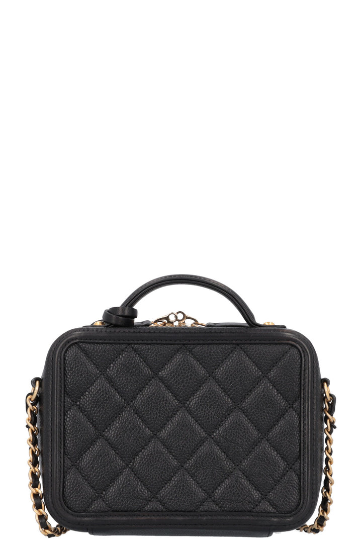 CHANEL Small Filigree Crossbody Bag Caviar Black