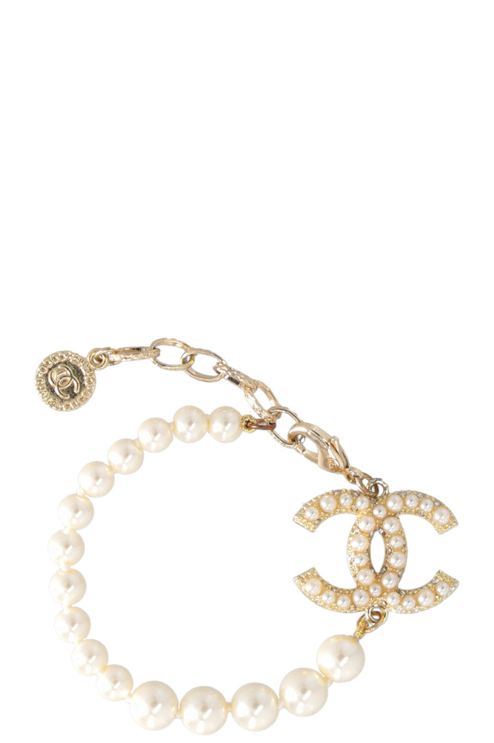 CHANEL 2019 CC Faux Pearl Bracelet Gold