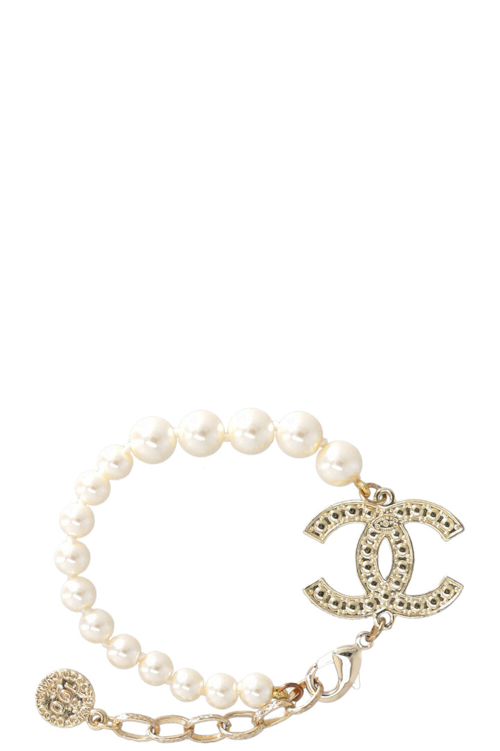 CHANEL 2019 CC Faux Pearl Bracelet Gold