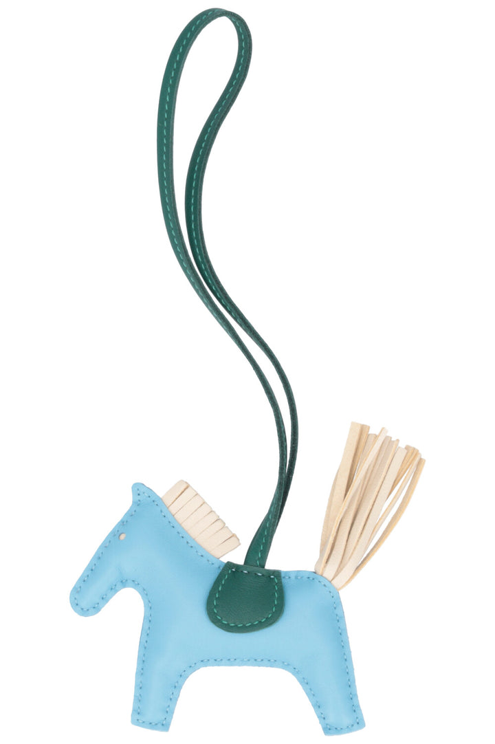 HERMÈS Rodeo PM Bag Charm Blue White