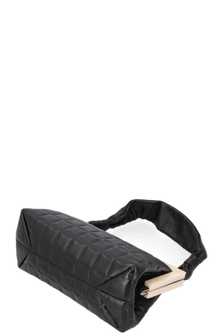 CHANEL 2002 Choco Bar Top Handle Bag Black