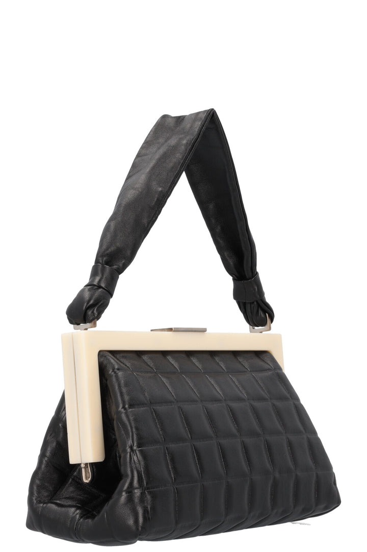 CHANEL 2002 Choco Bar Top Handle Bag Black