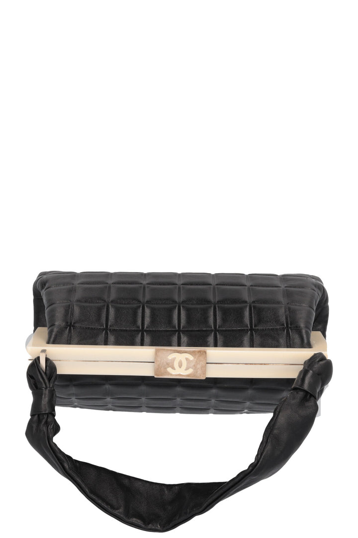 CHANEL 2002 Choco Bar Top Handle Bag Black