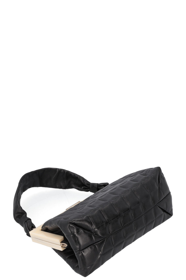 CHANEL 2002 Choco Bar Top Handle Bag Black