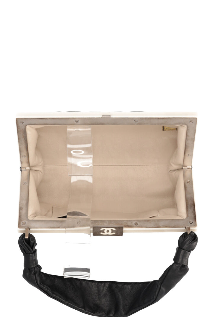 CHANEL 2002 Choco Bar Top Handle Bag Black