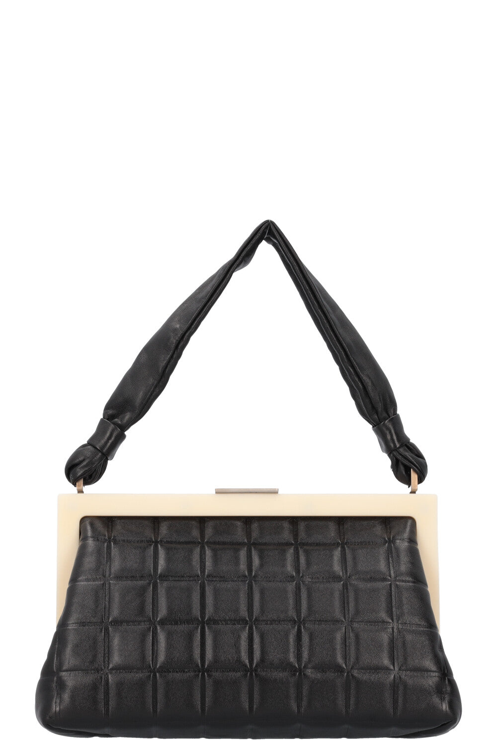 CHANEL 2002 Choco Bar Top Handle Bag Black