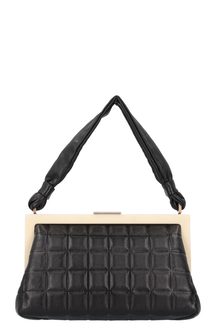 CHANEL 2002 Choco Bar Top Handle Bag Black